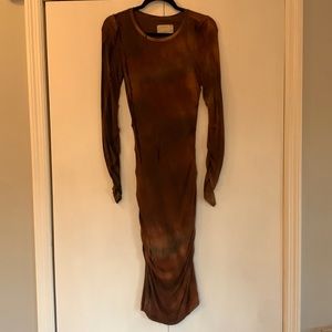 Nicole Miller Artelier Brown & Black Tie-Dye‎ Bodycon Dress, Size S